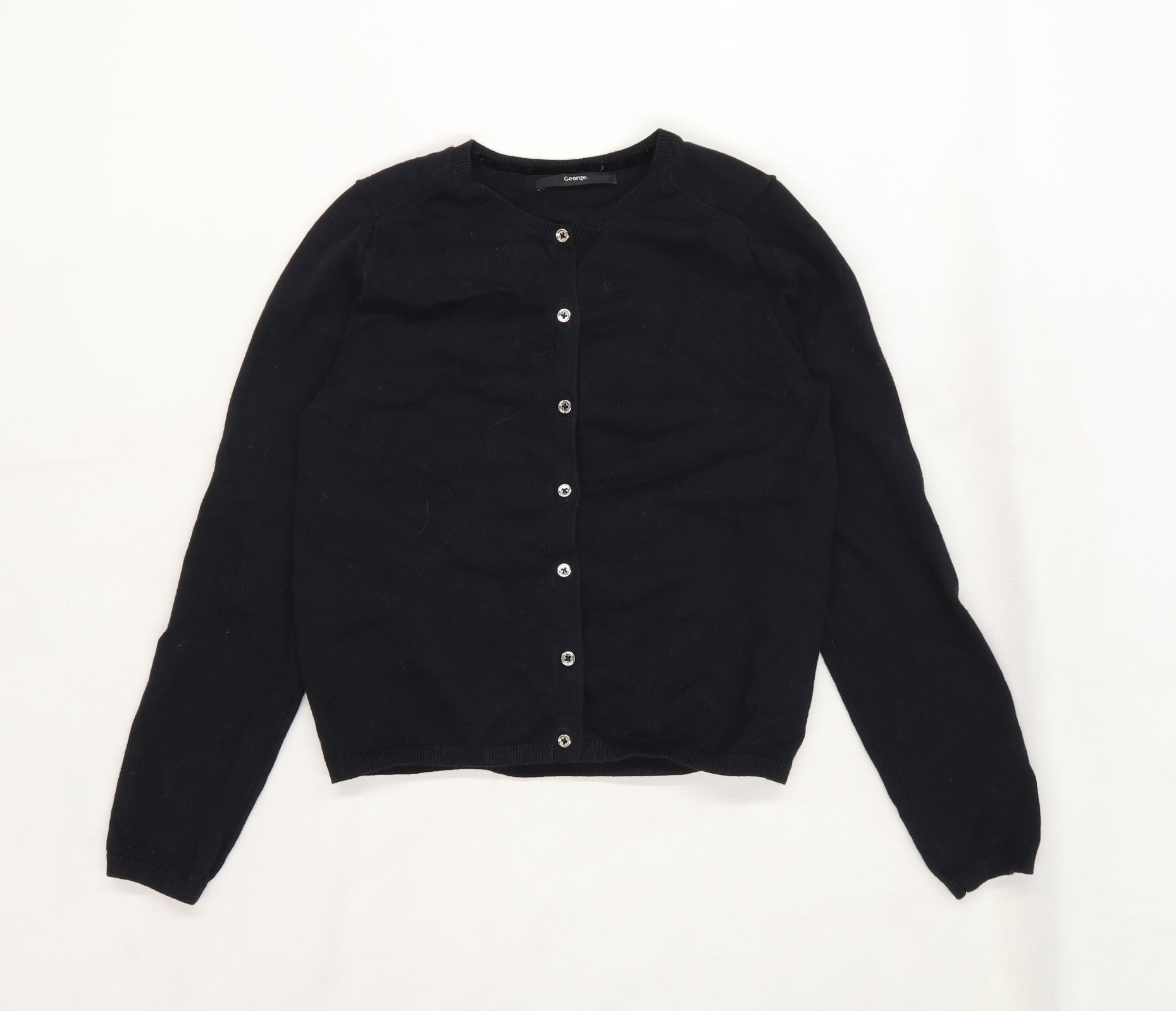 George Girls Black Knit Cardigan Jumper Size 11 12 Years Ebay