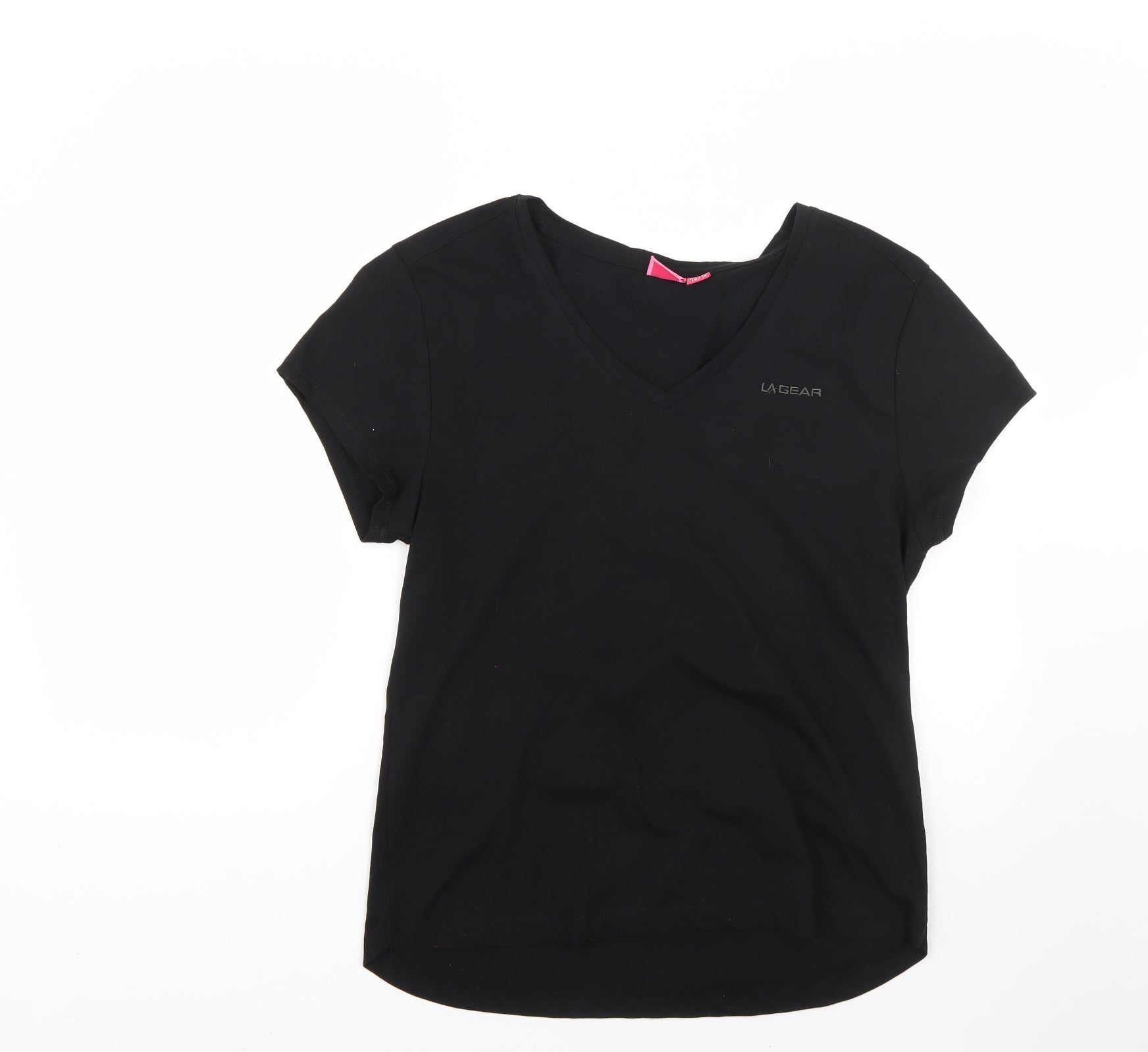 LA Gear Womens Black Polyester Basic T-Shirt Size 14 Round Neck