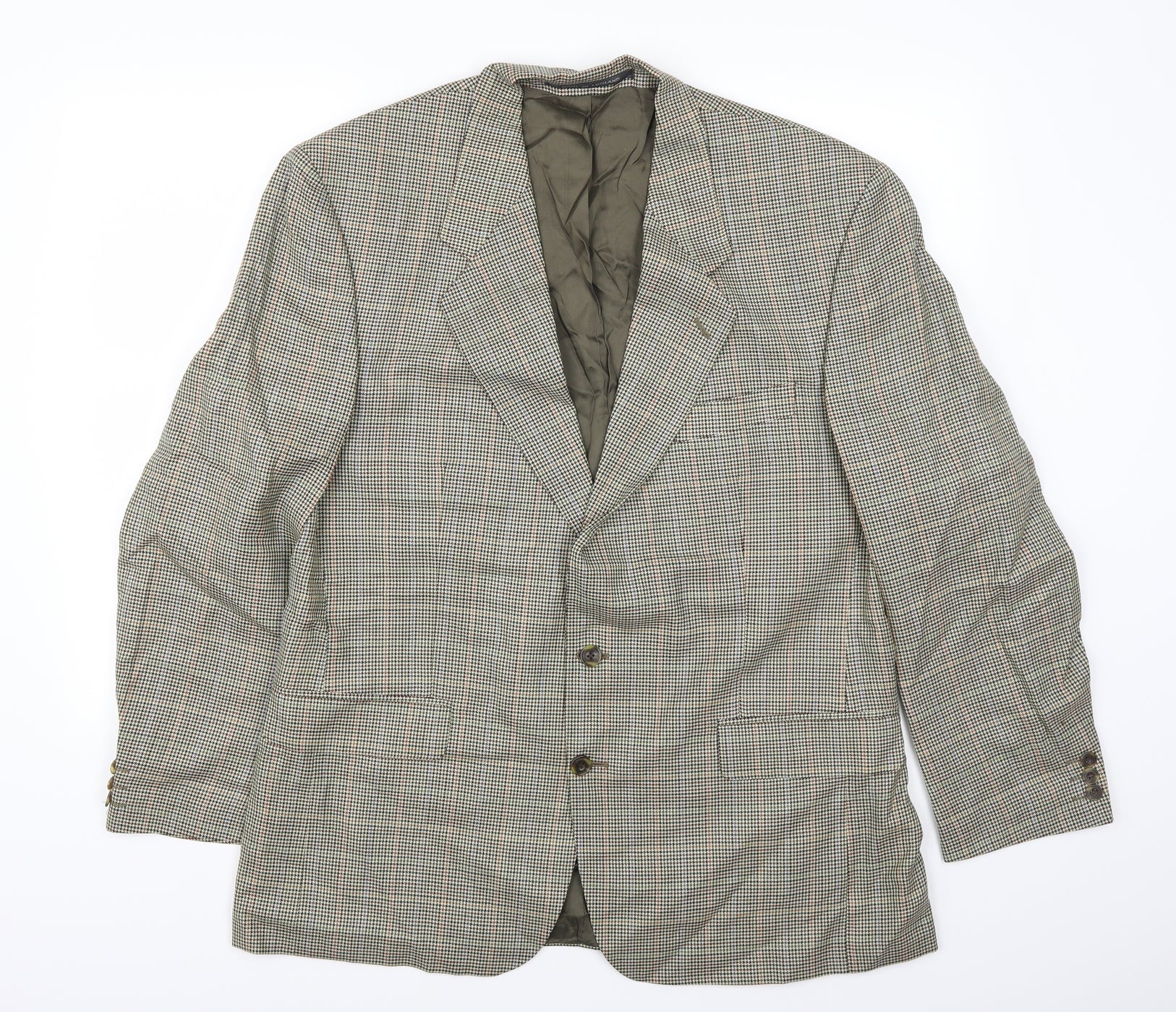 House of Fraser Mens Green Houndstooth Jacket Suit Jacket Size 44 ...