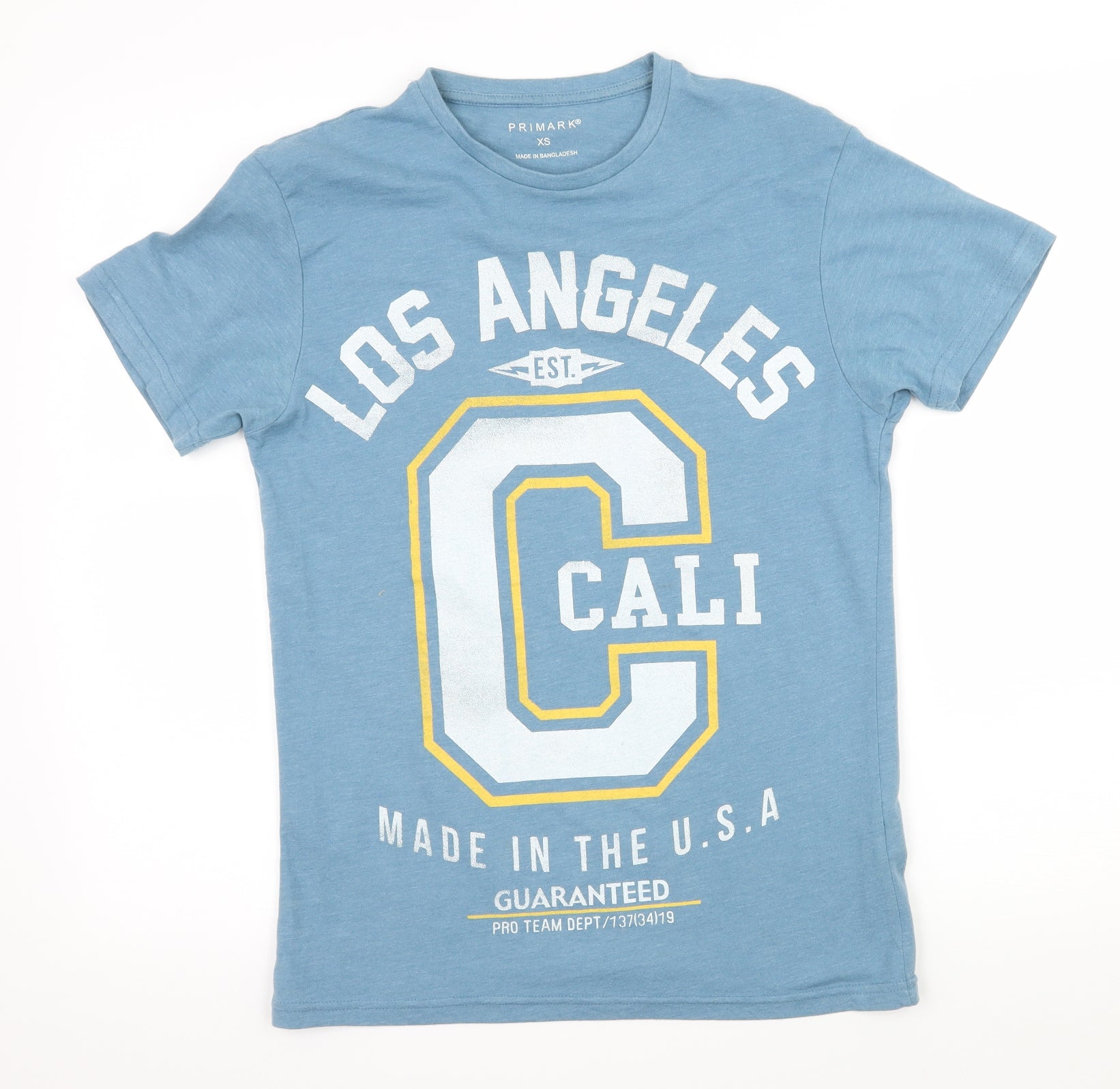 Primark Womens Blue Basic T-Shirt Size XS - Los Angeles Rewards - Monetha