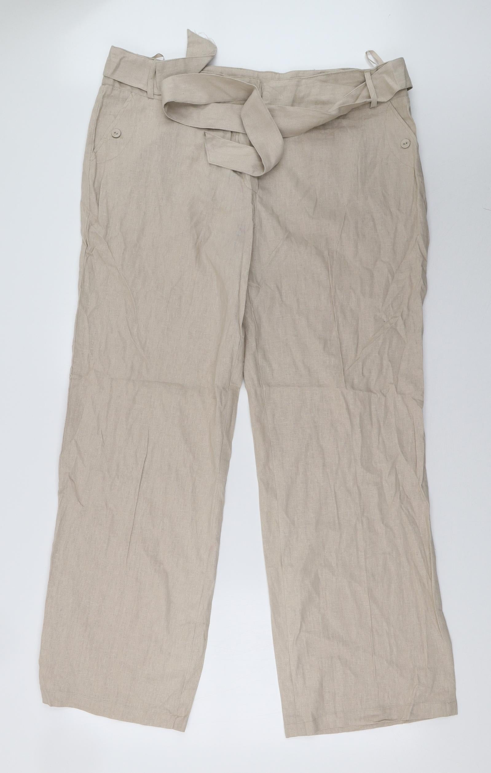 MATALAN Papaya Ladies Wide Leg Button Pocket Trousers Only Size 10 Left   eBay