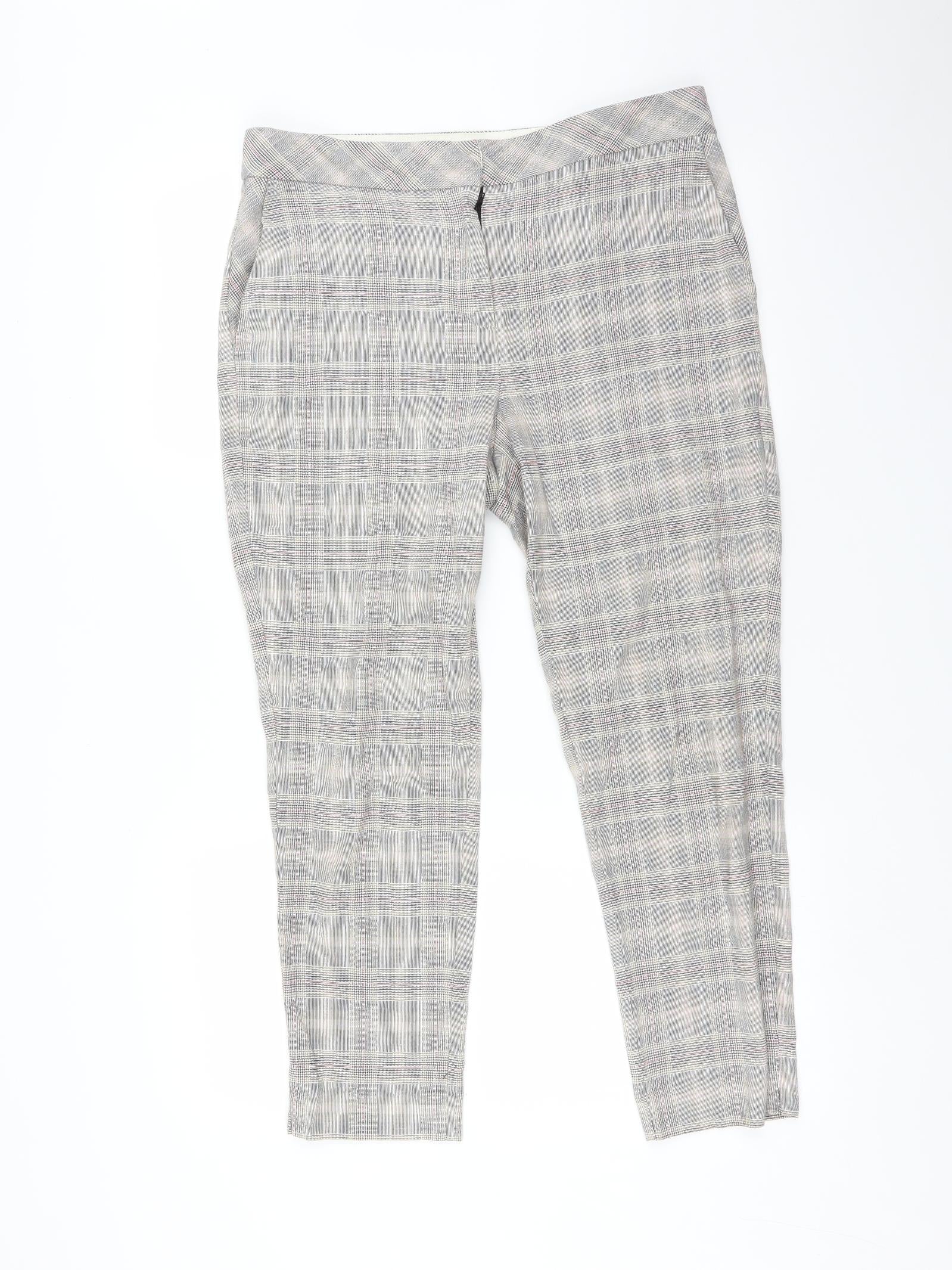 Buy WES Formals by Westside Indigo Checkered CarrotFit Trousers for Online   Tata CLiQ