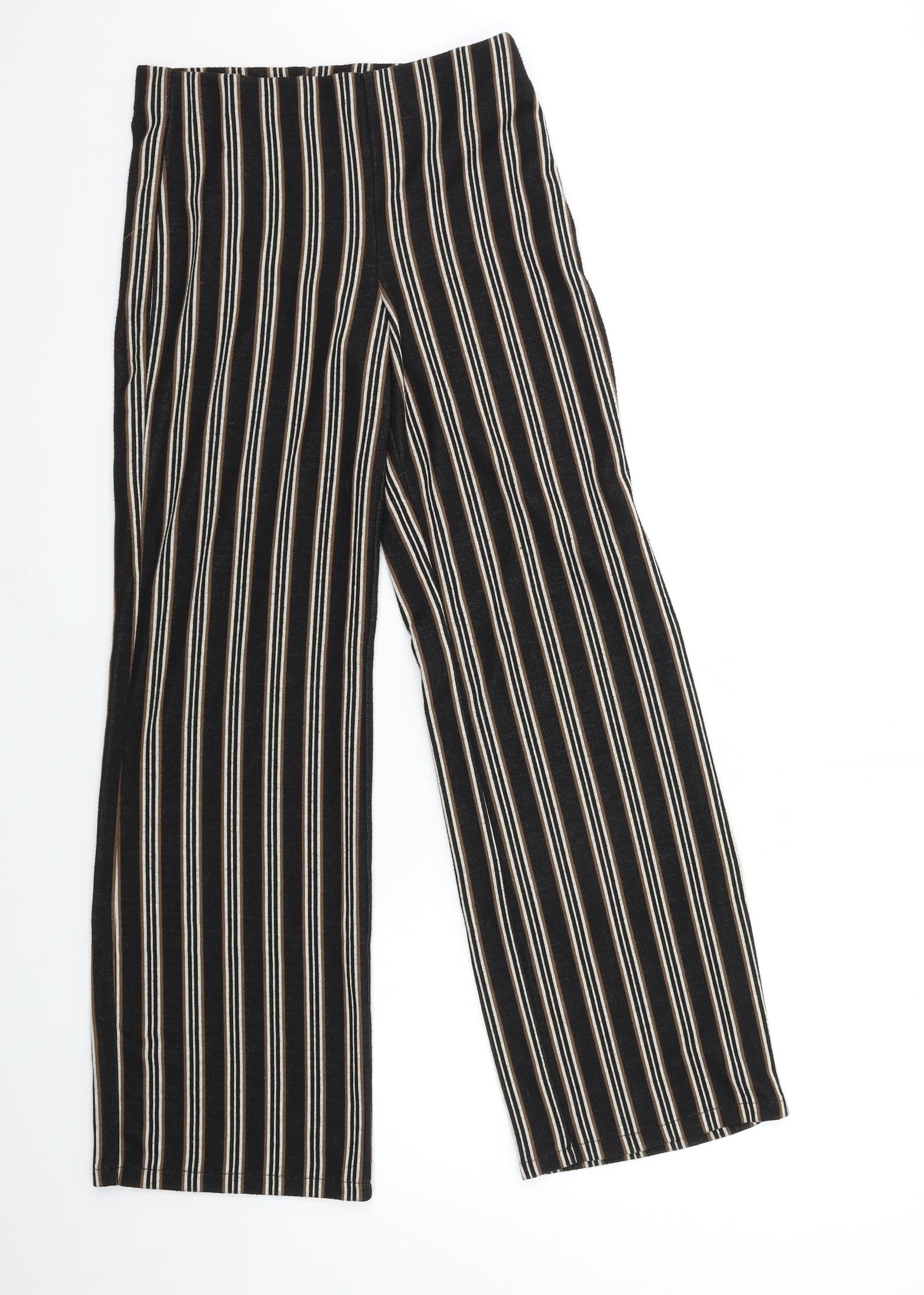 River Island Size 12 Blue And White Stripe Tapered Trousers Tie Waist Bnwt   eBay