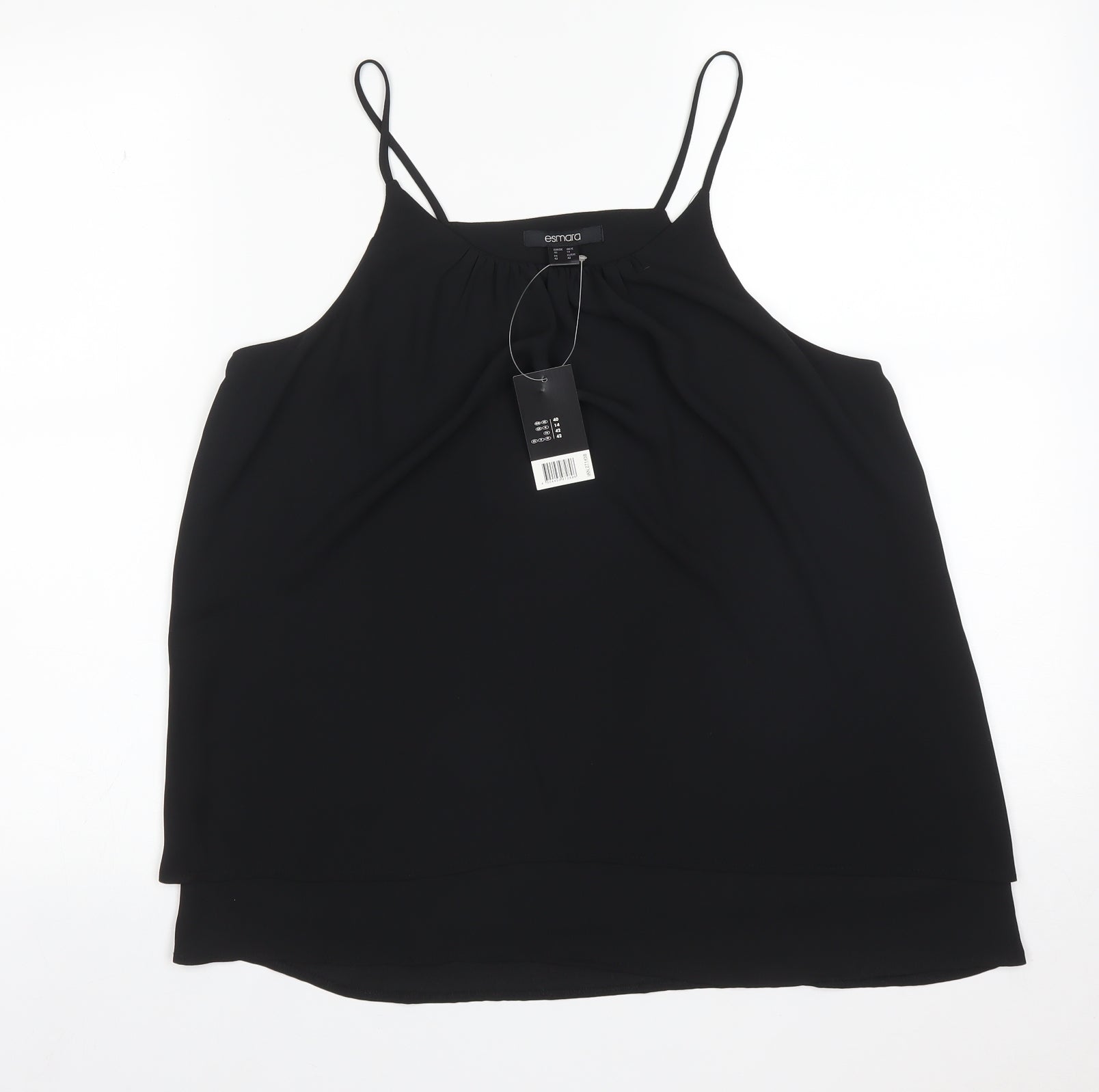 ESMARA Womens Black Polyester Basic T-Shirt Size 14 Round Neck Rewards -  Monetha