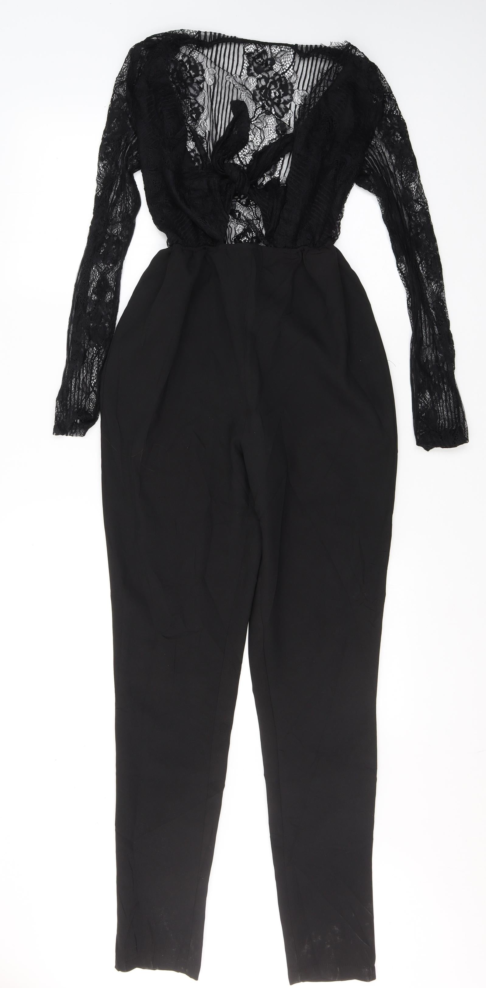 black polyester jumpsuit