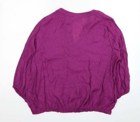 Vertbaudet Short Padded Jacket with Hood & Flower Print for Girls Purple Medium All Over Printed