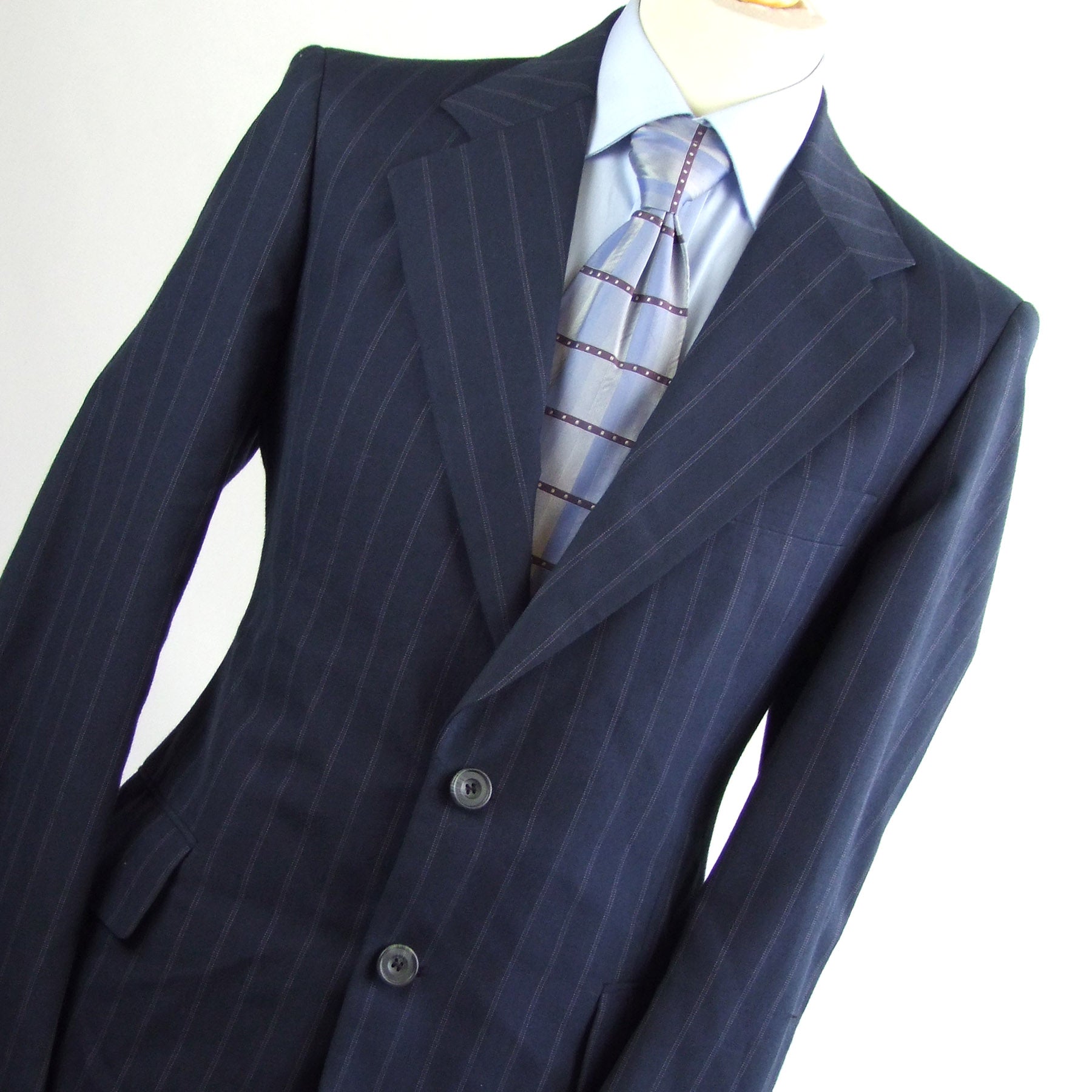 Dunn & Co Mens Blue Striped Suit Jacket 42 (Regular) Rewards - Monetha