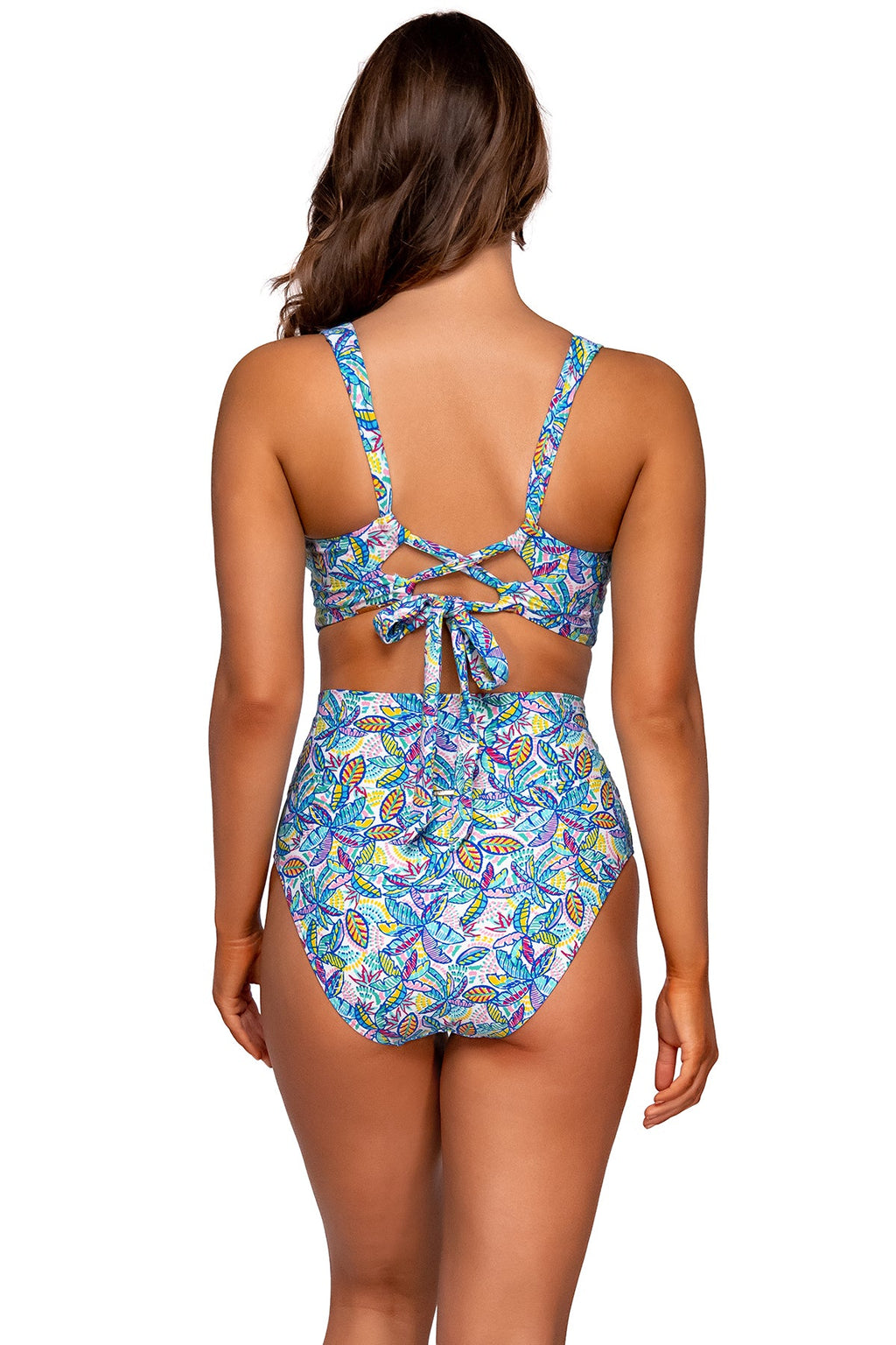 Kailua Bay Hannah High Waist, Foldover Bikini Bottom, Sunsets