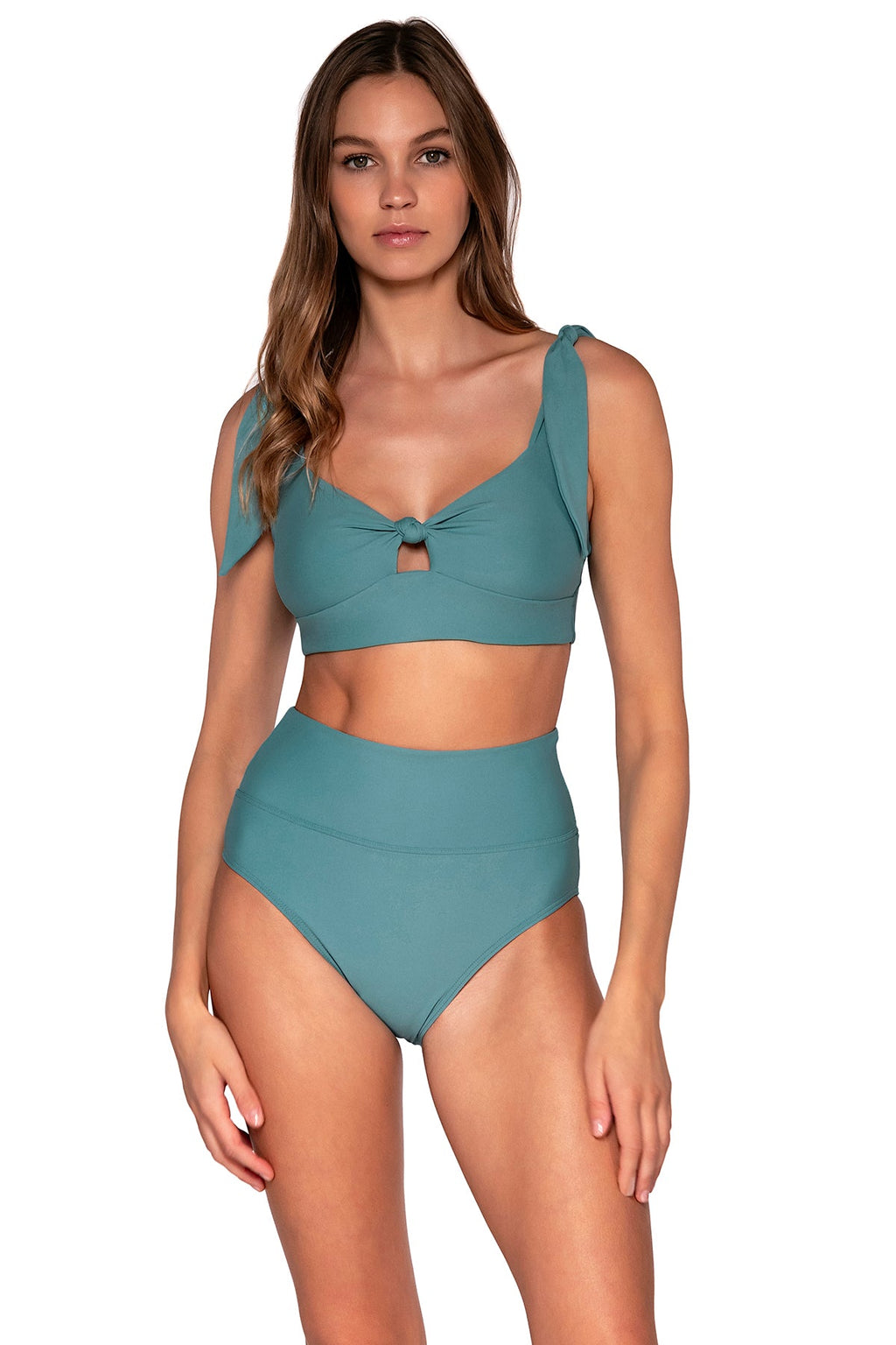 Kailua Bay Hannah High Waist, Foldover Bikini Bottom, Sunsets