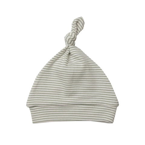 Angel Dear Ribbed Knotted Hat - 0-3M - Desert Sage Sugar Swizzle Stripe