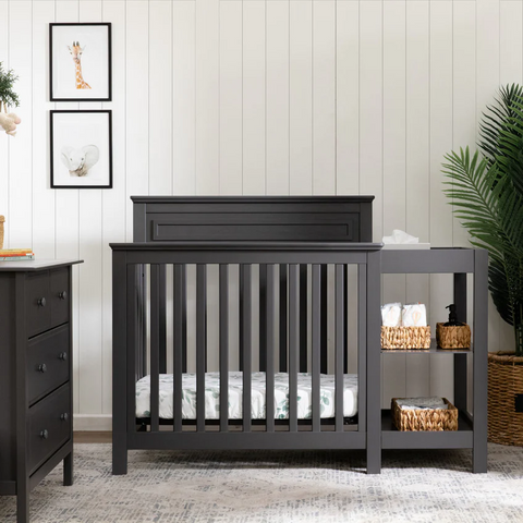 DaVinci Autumn 4-in-1 Convertible Mini Crib & Changer Combo - Slate