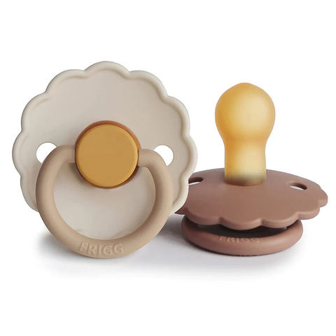 FRIGG Daisy Natural Rubber Pacifier - 2-Pack - Chamomile / Peach Bronze 