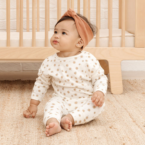 Quincy Mae Zip Longsleeve Sleeper Daisy Confetti