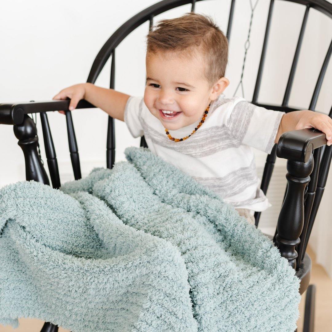 Saranoni Receiving Ribbed Bamboni Blanket - Surf