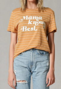 By Together Blank Paige Mustard Stripe Mama Knows Best Short Sleeve Shirt