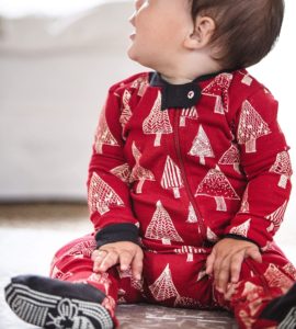 Festive Forest Organic Baby One-Piece Holiday Pajamas
