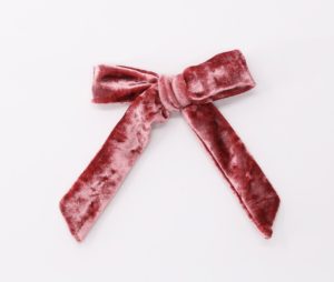 School Day Velvet Bow Clip - Raspberry Truffle