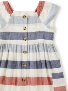 Chalk Pull-Over Button Front Dress