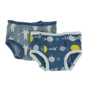 KicKee Pants Training Pants Set - Dusty Sky Astronaut and Twilight Planets