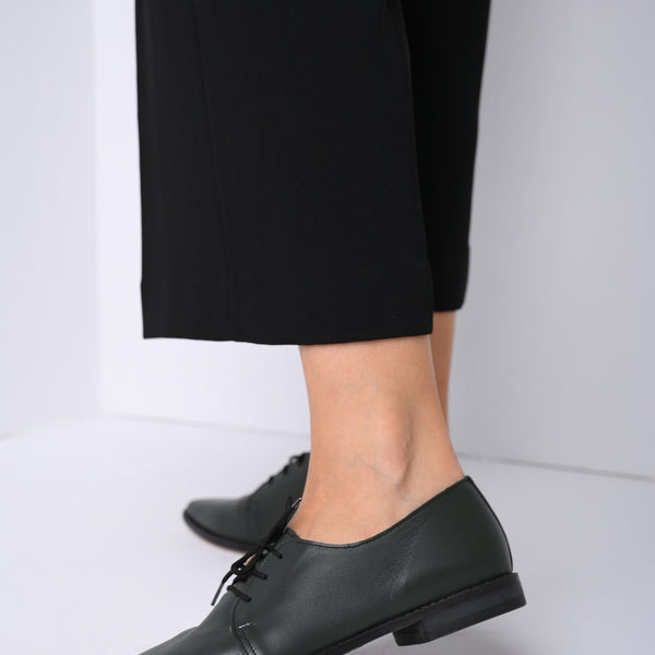 Dark Green Oxford shoes women, handmade leather shoes - Seraphina –  JustleatherGR