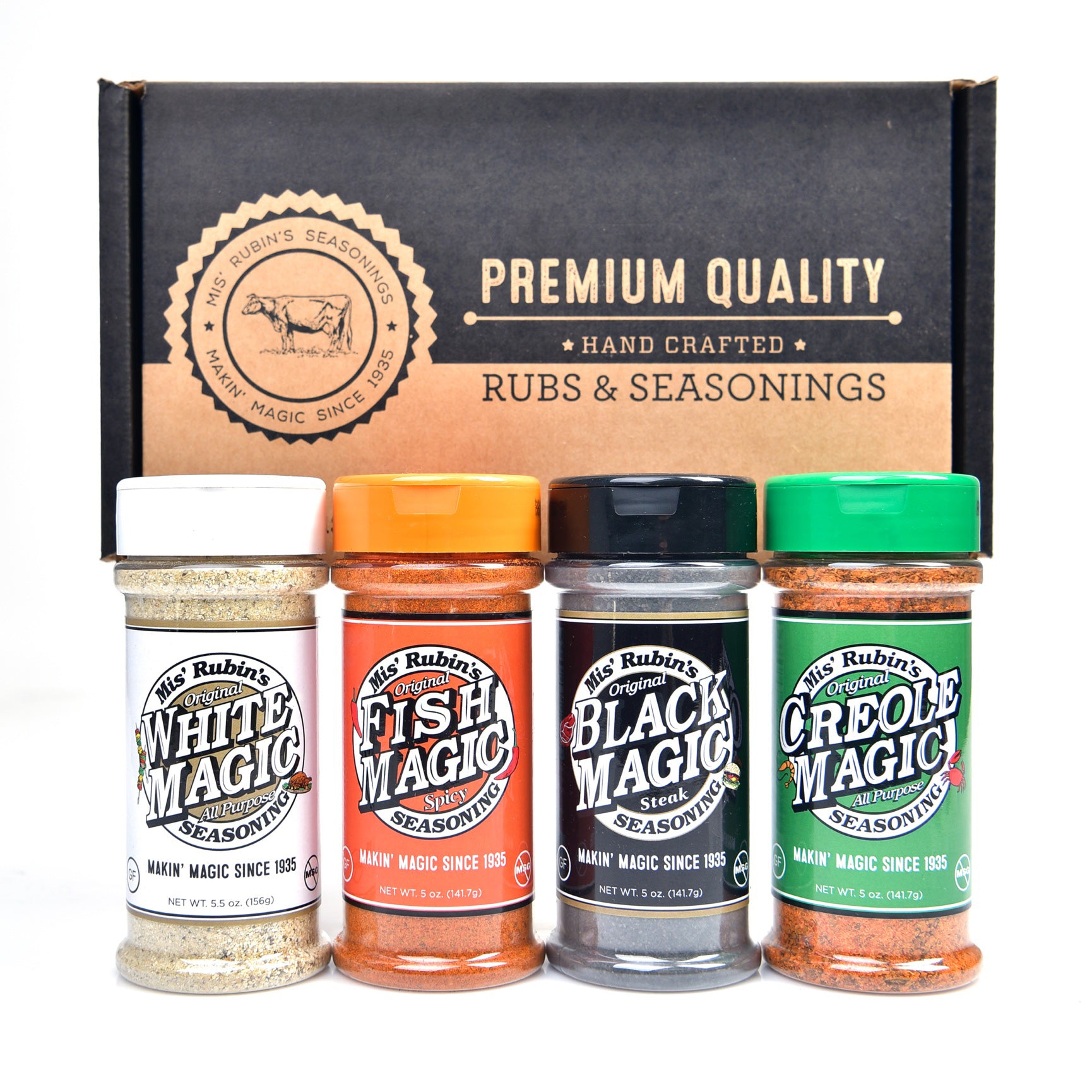 Mis Rubins Magic Seasoning Variety Pack - Black Magic, White Magic, Creole  Magic, Fish Seasoning, Gourmet Spices Gift Set, All Purpose Seasoning  Pack