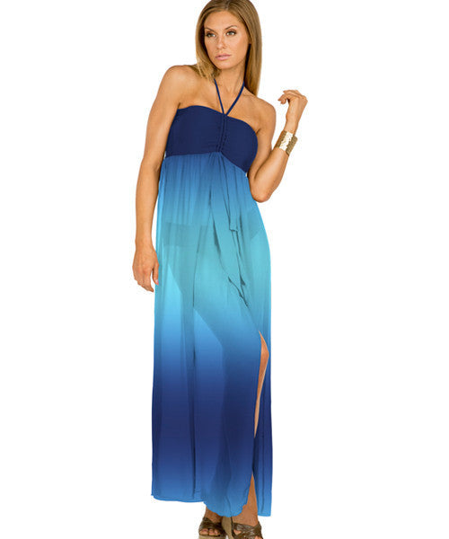 Aerin Rose Ombre Lapis - Bandeau Maxi Cover-Up Dress ...