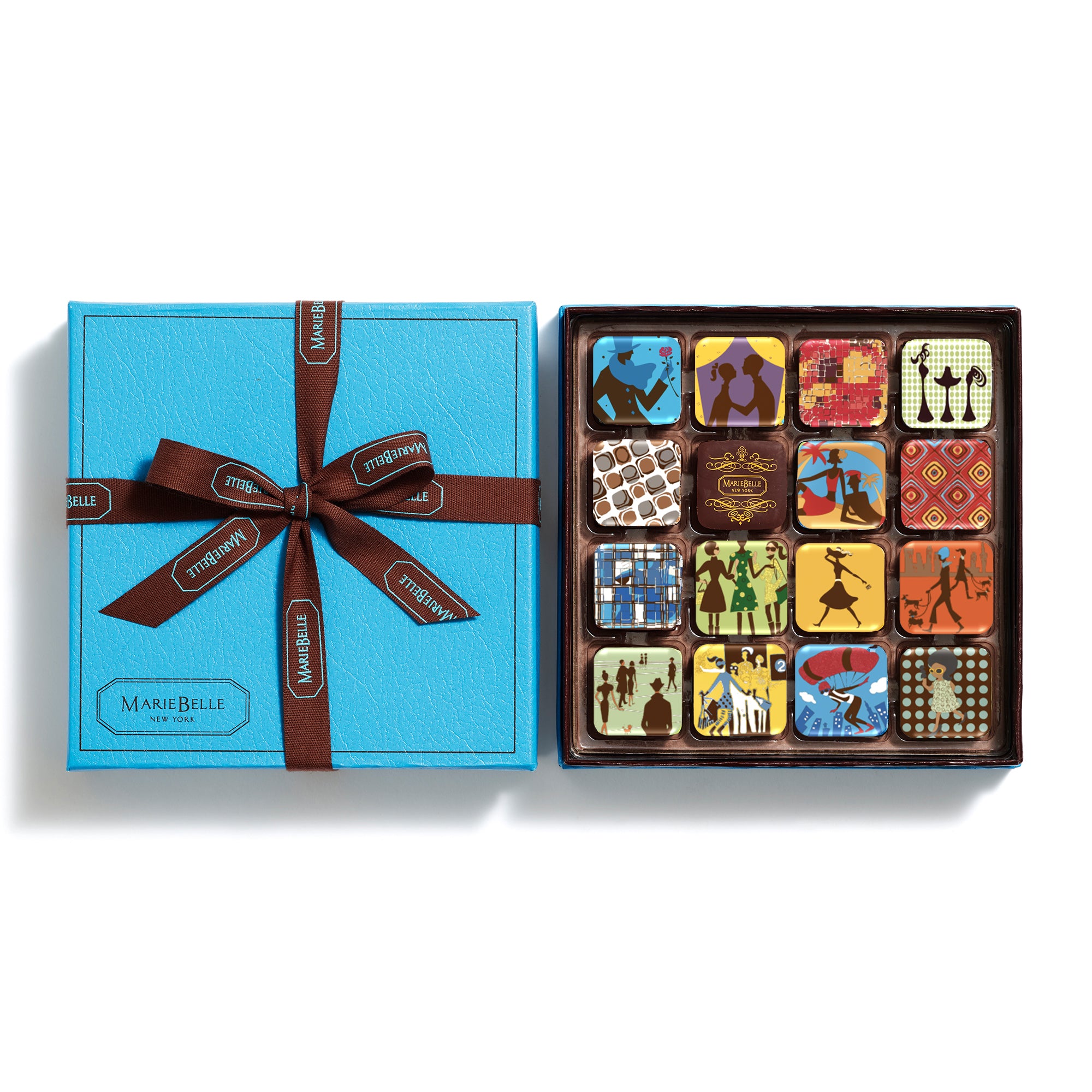 16pc Chocolate Ganache Blue Box - MarieBelle product image