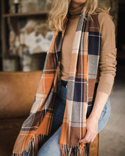 Load image into Gallery viewer, Scarf - Glasgow - Navy/Tan
