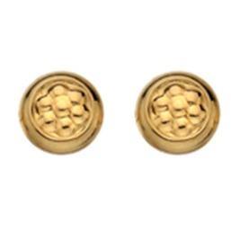 9ct yellow gold patterned round stud earrings 0