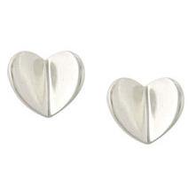 Silver, flutter heart stud earrings 0