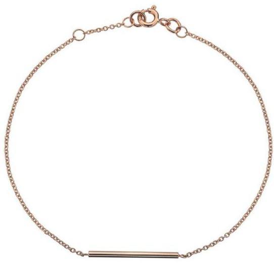 9ct rose gold, plain round bar bracelet, 7.5/19cm 0