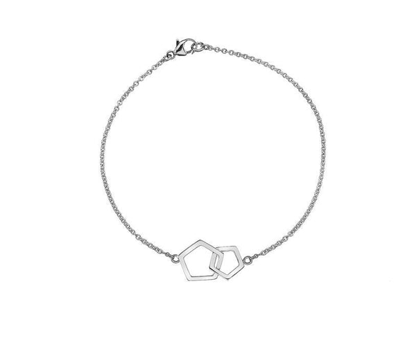 Silver, Quintette Collection, double pentagon station bracelet 2