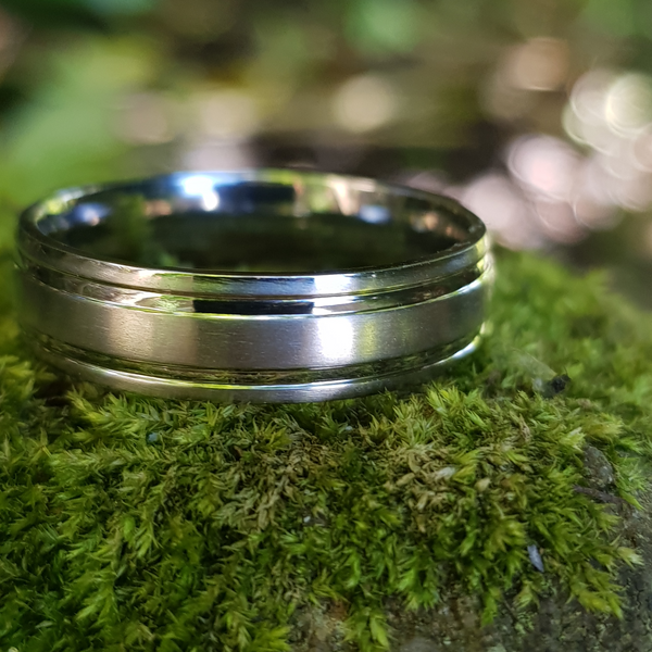 Inspirit grooved titanium ring 0