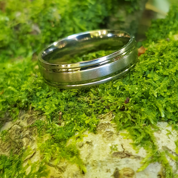 Inspirit grooved titanium ring 4