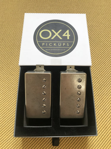 Beano PAF style Humbucker set Double Black from OX4 - Click here