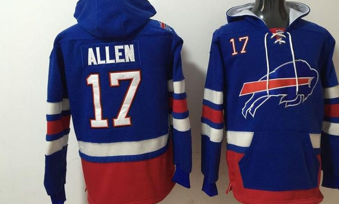 Jersey Ninja - Buffalo Bills Blue Jim Kelly Crossover Hockey Jersey