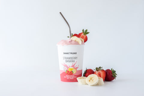 strawberry banana protein smoothie shake please