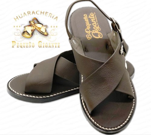 Huarache Cruzado de Piel Bordado Brown Diamond - el Pequeno Gigante –  Huaracheria El Pequeno Gigante