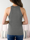 Imily Bela Women's Halter Tops Ribbed Knit High Neck Sweater Tank Tops Sleeveless Vest Shirts