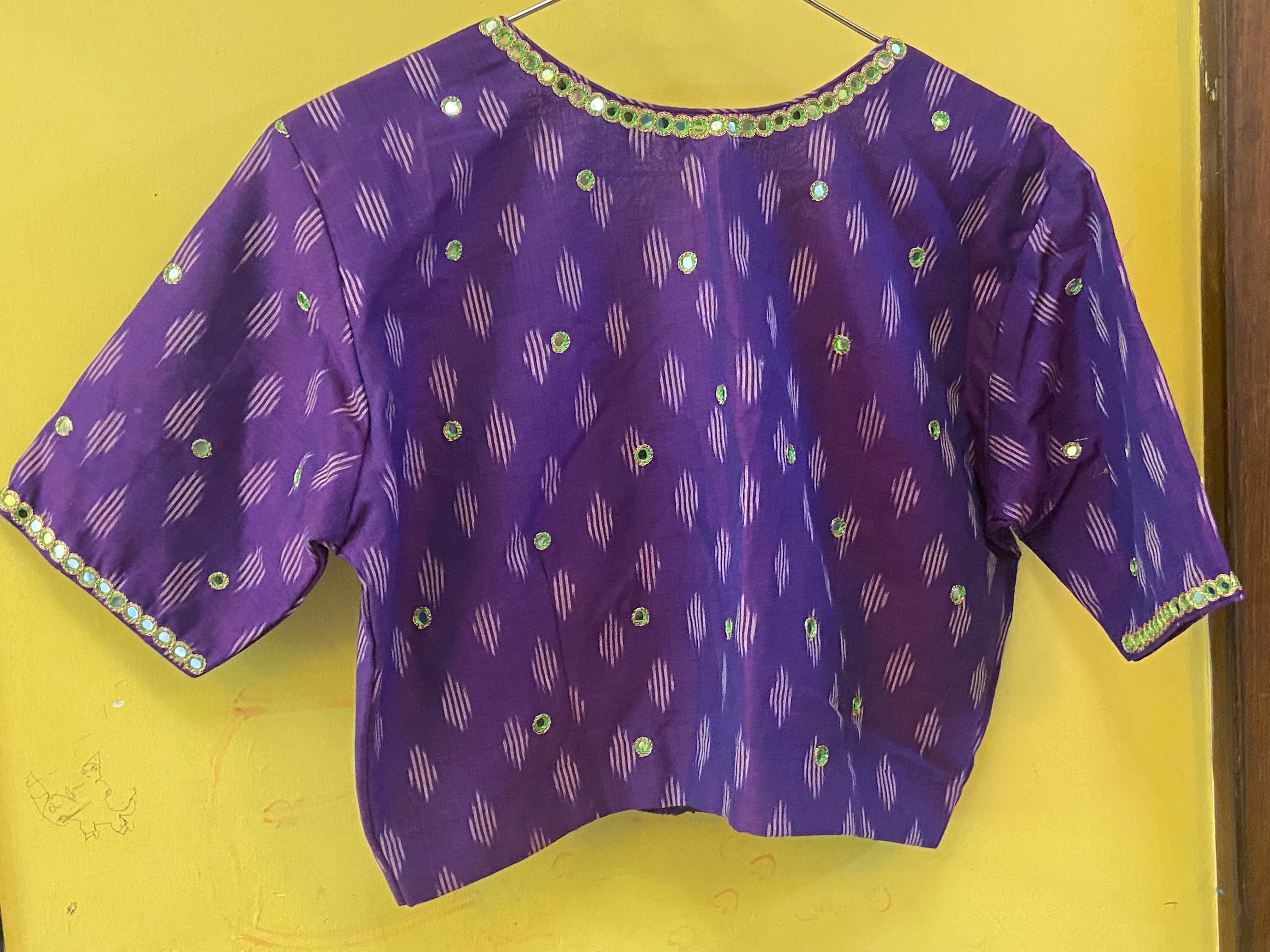 Ready made Ikkat purple blouses – chithraloomsbyCK