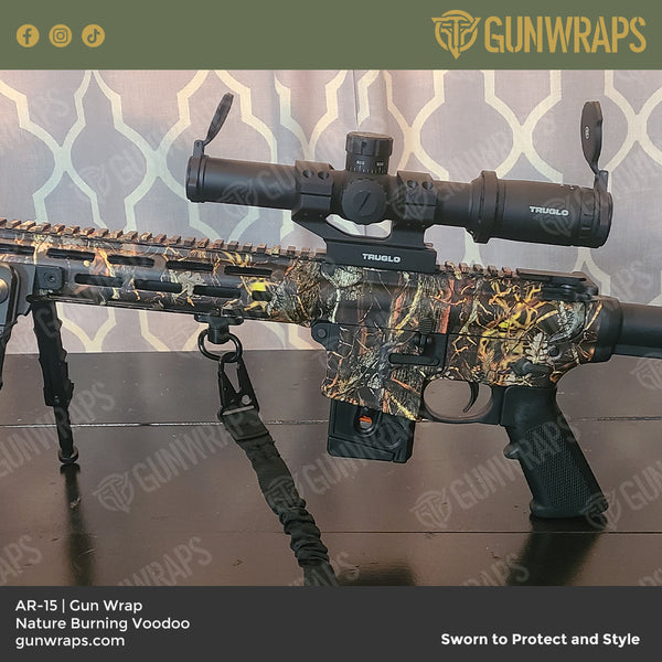 AR 15 Nature Burning Voodoo Camo Gun Skin Vinyl Wrap