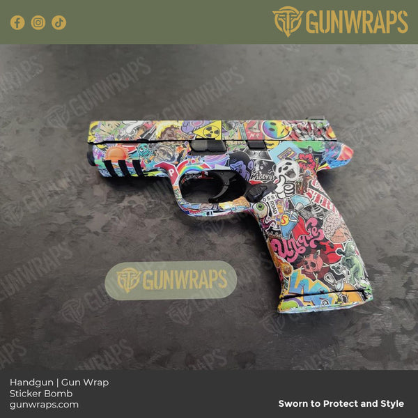 Pistol & Revolver Sticker Bomb Color Gun Skin Vinyl Wrap