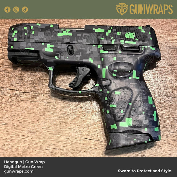 Pistol & Revolver Digital Metro Green Camo Gun Skin Vinyl Wrap