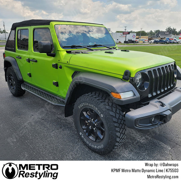 Jeep Wrapped in KPMF Dynamic Lime