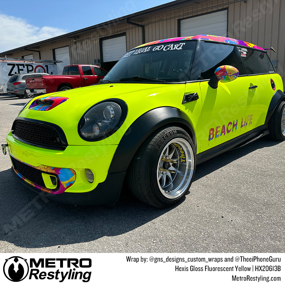 Hexis Gloss Fluorescent Yellow Vinyl Wrap | HX20613B