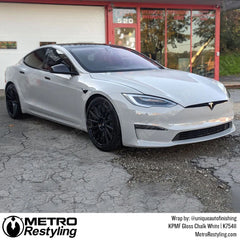 Tesla White Gloss Wrap