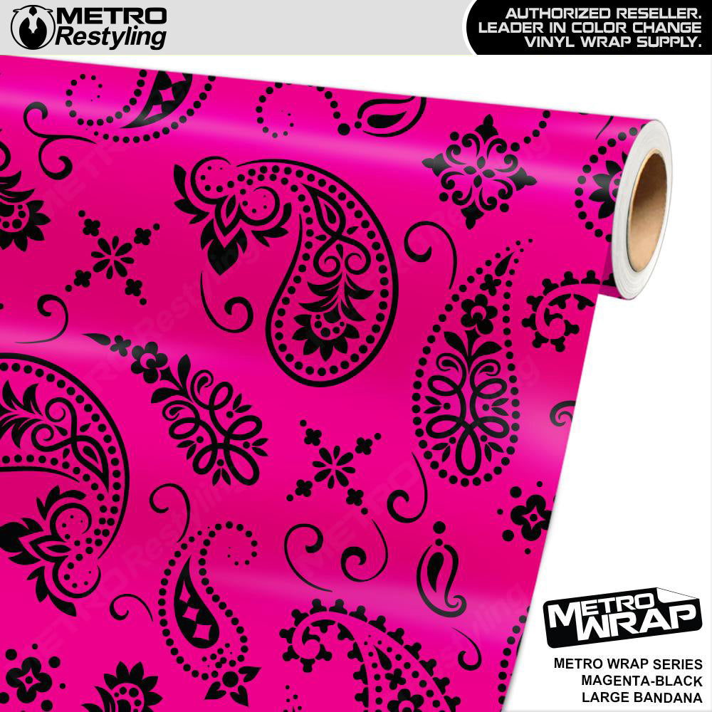 Large Bandana Magenta White - Metro Wrap