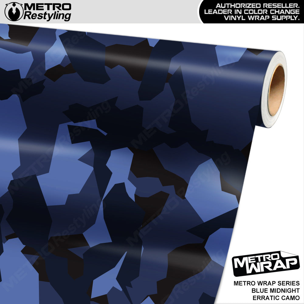 Metro Wrap Erratic Blue Midnight Camouflage Vinyl Film - 3M Film - Sat