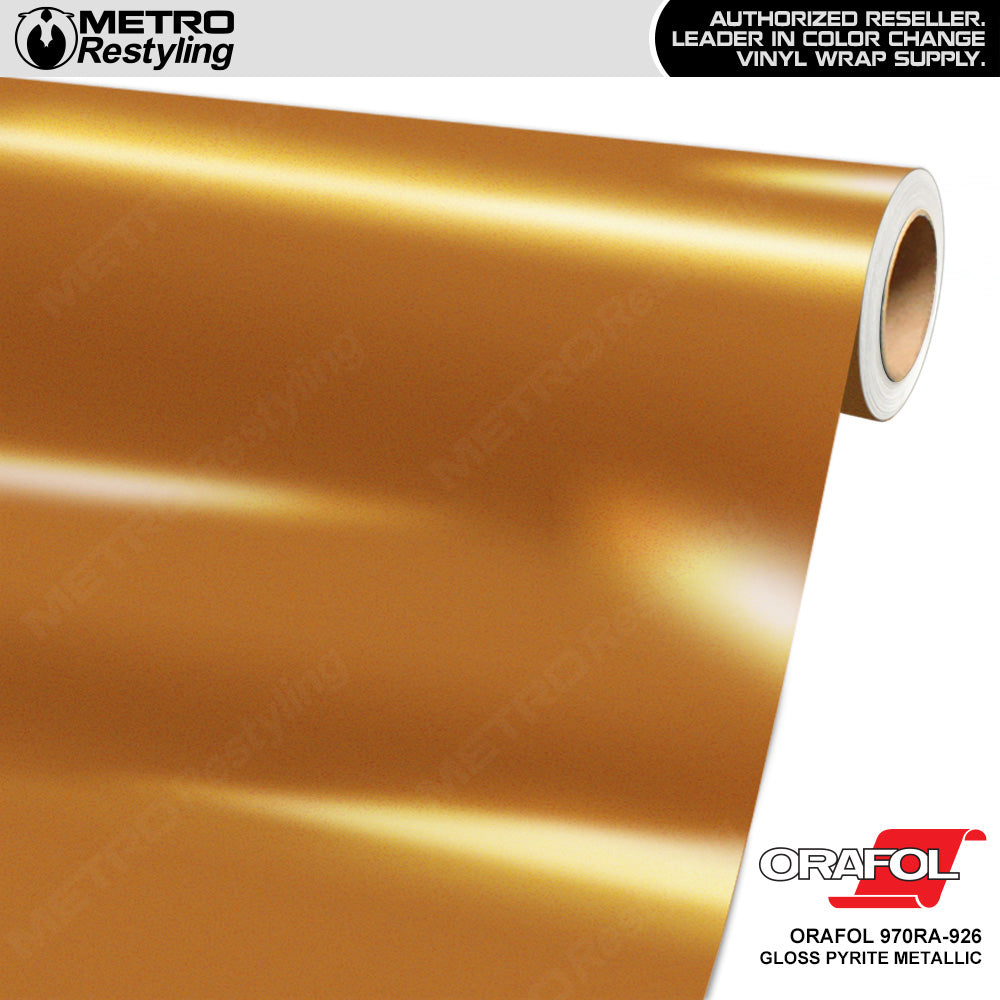 Orafol 970RA Gloss Gold Metallic Vinyl Wrap, 970RA-091