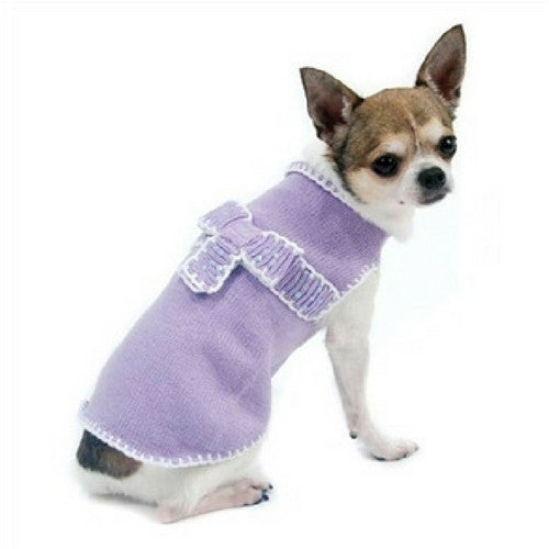Oscar Newman Couture Lavender Take A Bow Designer Dog Sweater – Fetch